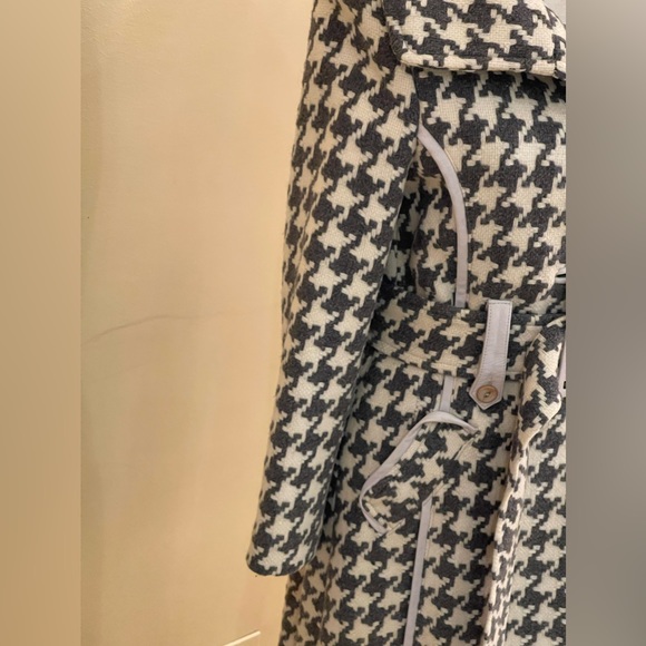 Women's blended wool/leather belted coat - Picture 10 of 15